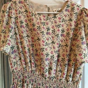 Floral Print Dress with Puff Sleeves